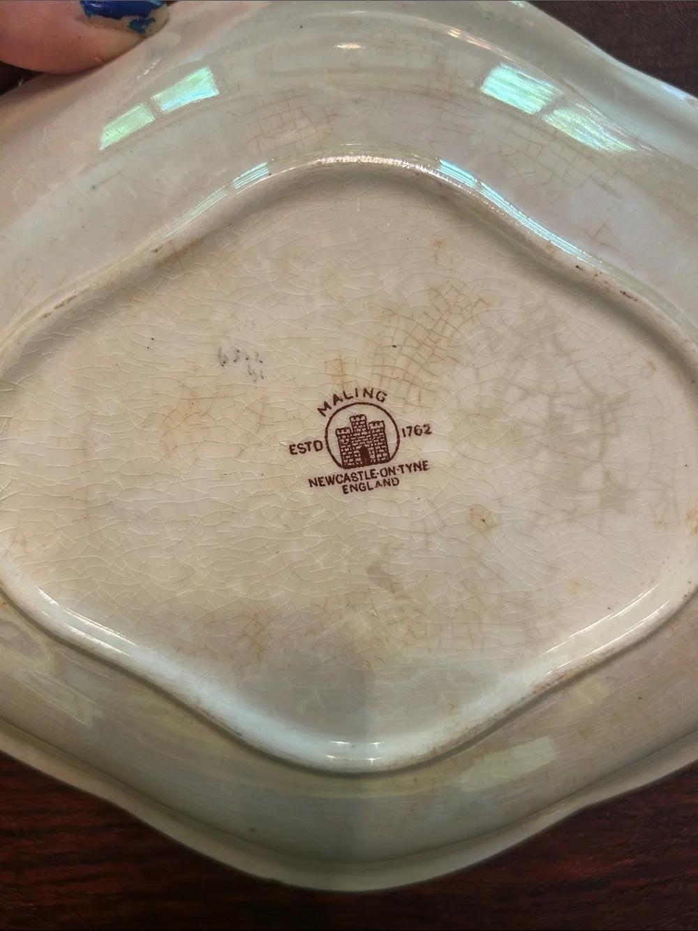 Vintage Maling Newcastle On Tyne England China Serving Set; Brown & Cream Lustre